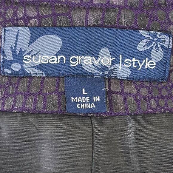 Susan Graver Jacket Size Large Embossed Faux Croc NWOT - Picture 10 of 12